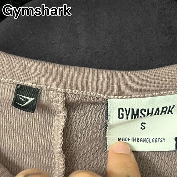 Gymshark Women’s Cropped Short Sleeve Top – Mauve Pink (Size Small) - Picture 2 of 7